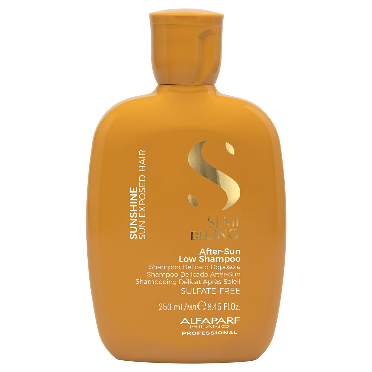 Alfaparf Semi di Lino Sunshine After-Sun Shampoo 250ml – Șampon delicat post-soare, fără sulfați, cu efect protector, revitalizant și parfumat