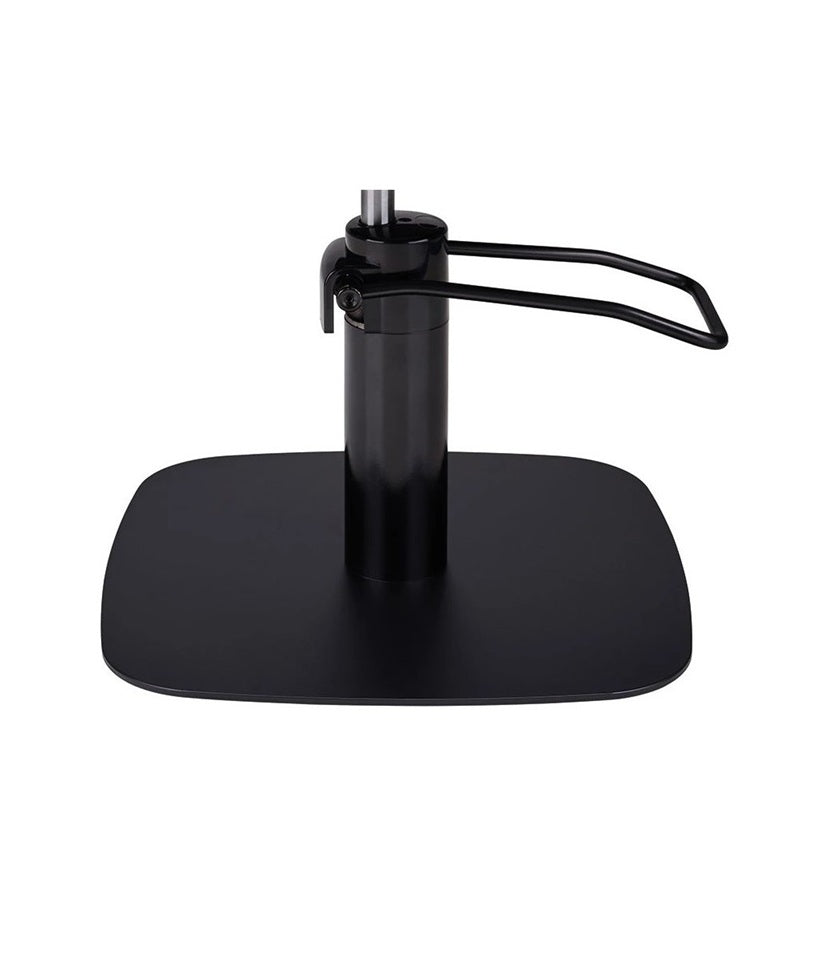 Ayala Globe 01 P-7 – Scaun de Coafor Negru cu Cusătură Neagră și Bază Pătrată Neagră