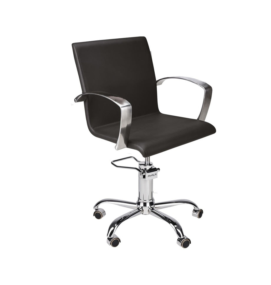 Ayala Partner 01 P-7 Scaun de Coafor cu Bază pe Roți Argintii