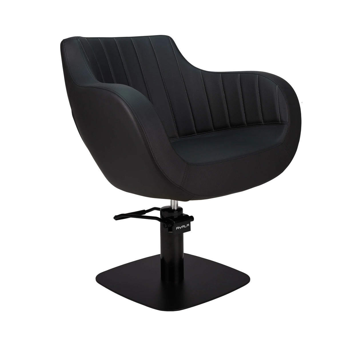 Ayala Thomas C1 P-7 – Scaun de Coafor Premium cu Cusături Verticale Fine și Bază Pătrată Neagră