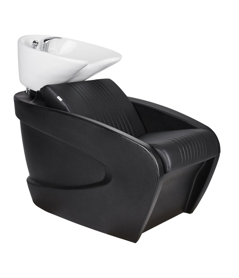 Ayala Vanity P-7 Unitate de Spălare cu Cusături Fine, Chiuvetă Albă și Carcasă Neagră