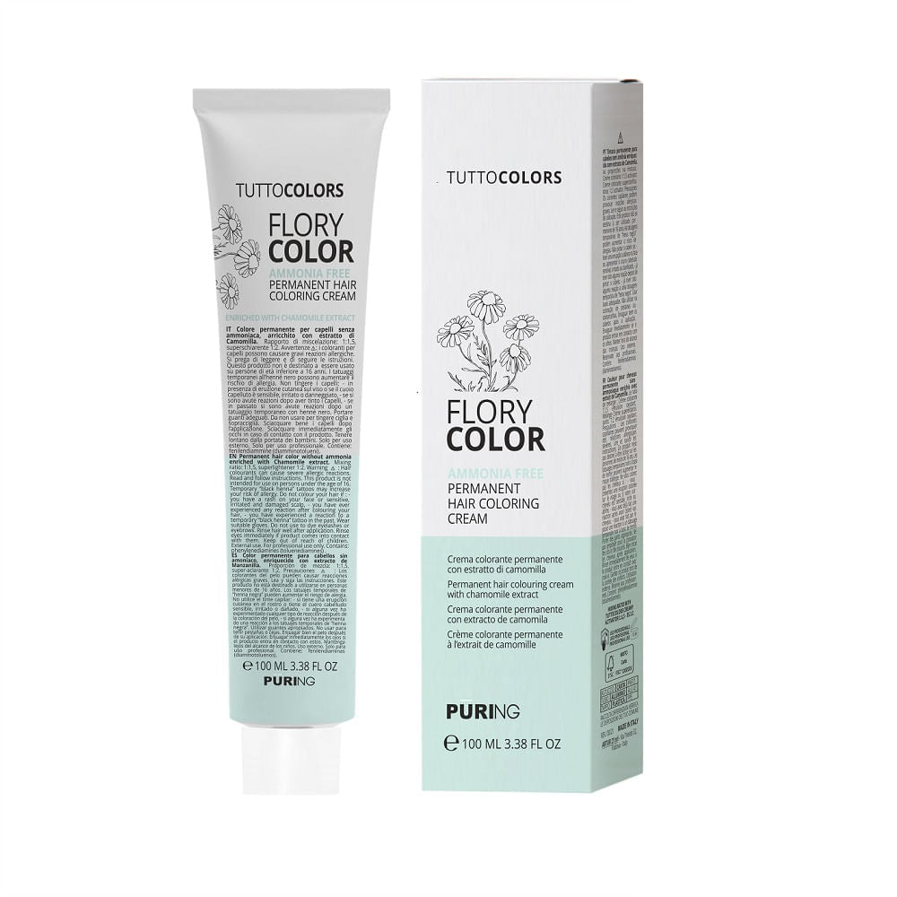 Puring Flory Color Vopsea de Păr Permanentă Fără Amoniac 100ml