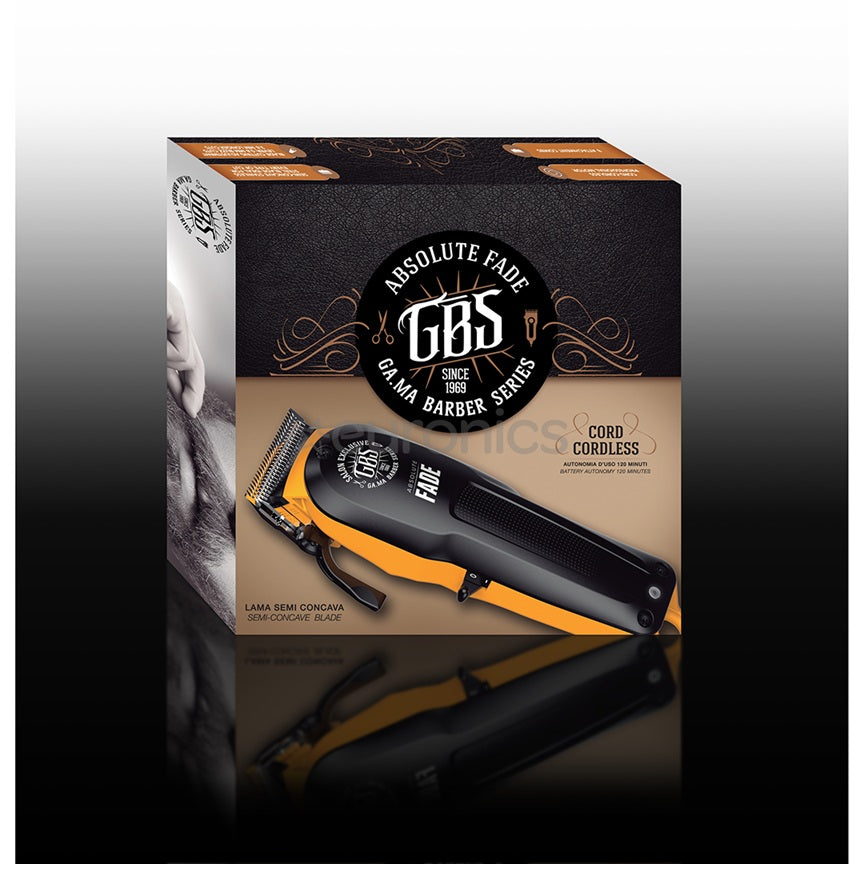 GA.MA Absolute FADE – Mașină Profesională de Tuns Cord/Cordless cu Lamă Semiconcavă și Autonomie 120min