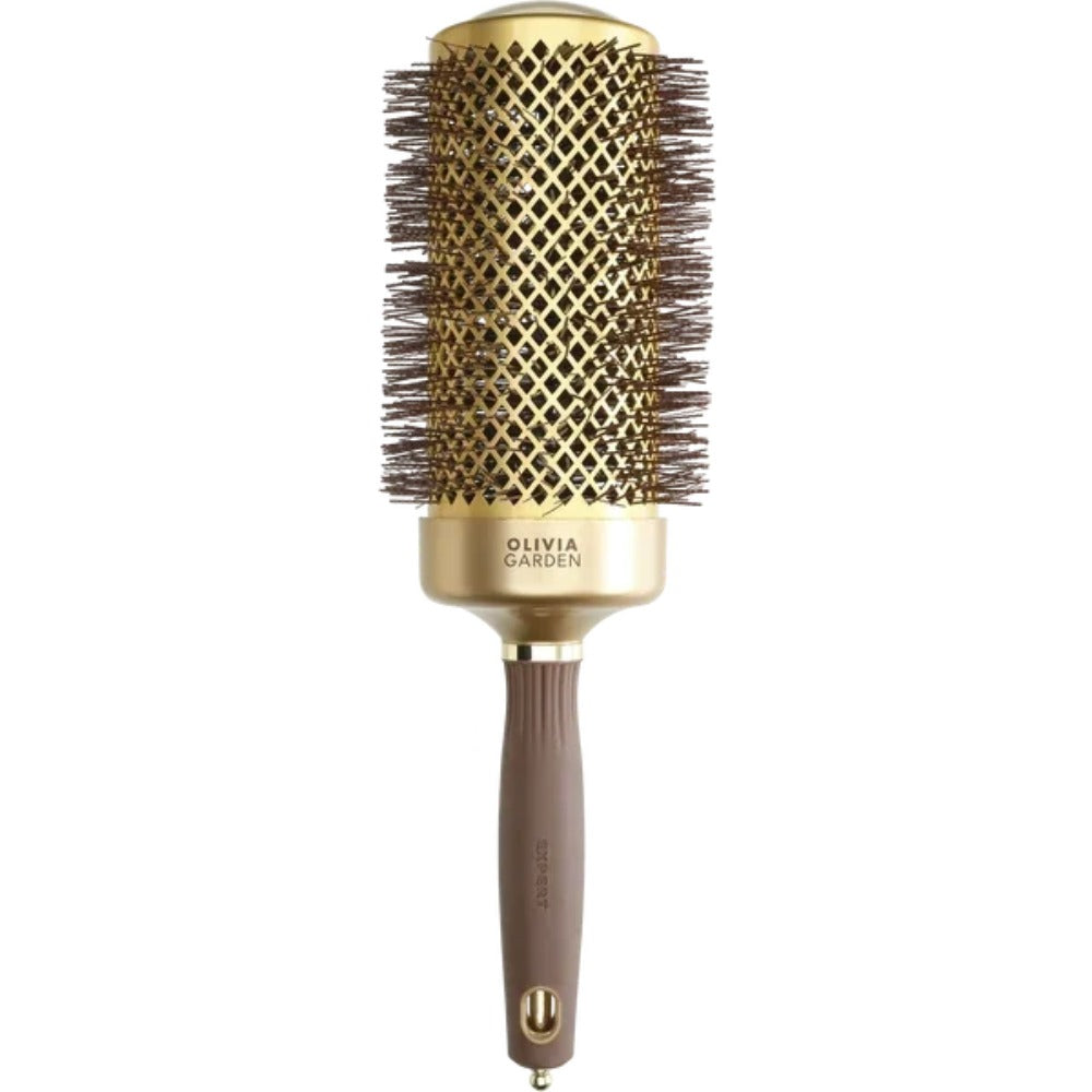 Olivia Garden Expert Blowout Speed XL Wavy Bristles Gold & Brown Perie Profesională pentru Blow-Dry Rapid 65