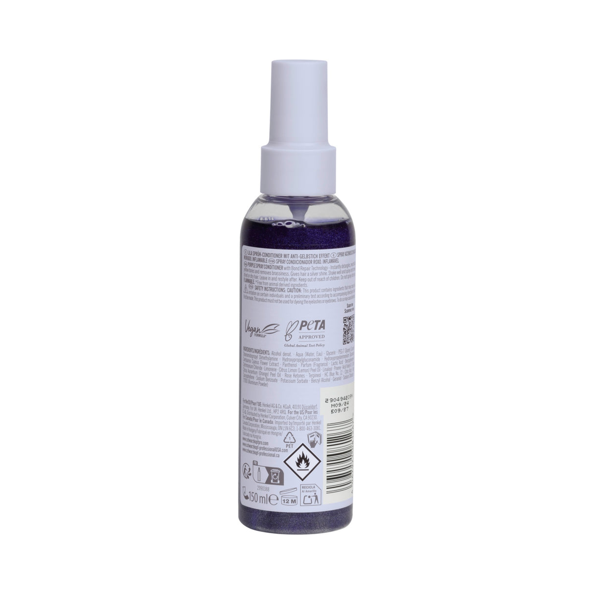 Spray Balsam Leave-In Neutralizant Schwarzkopf BLONDME Bond Repair – Anti-Galben, Strălucire Argintie & Fortifiere Instantă 150ml