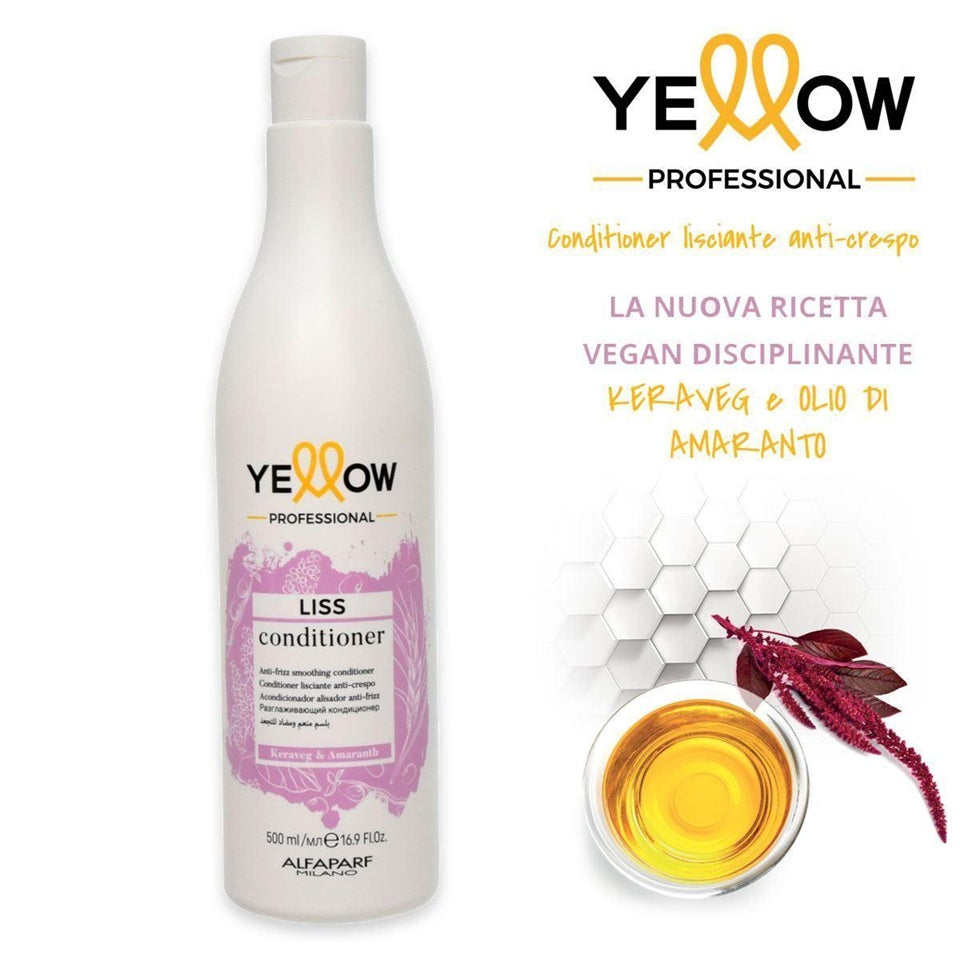 Yellow Liss Conditioner 500ml – Balsamul Antifrizz cu Keratină Vegetală și Ulei de Amarant pentru Păr Neted Strălucitor