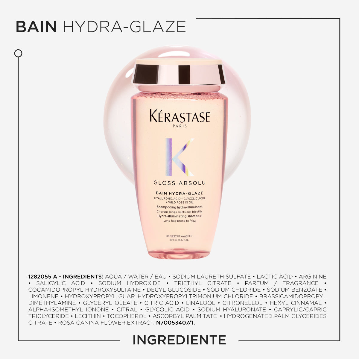 Kérastase Gloss Absolu Bain Hydra-Glaze – Șampon Hidratant Iluminator pentru Păr Lung, Predispus la Electrizare 250ml