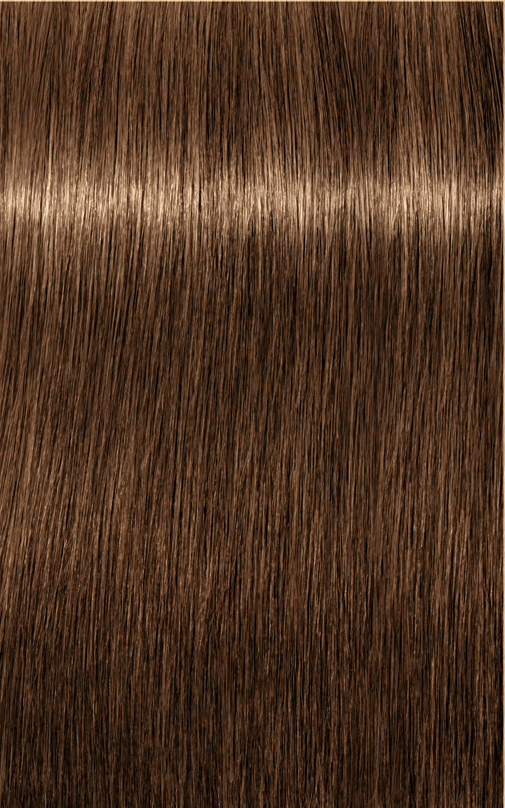 Șuviță de păr colorat profesional în nuanță castaniu închis, luciu natural și textură netedă