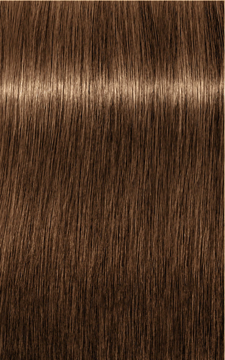 Șuviță de păr colorat profesional în nuanță castaniu închis, luciu natural și textură netedă
