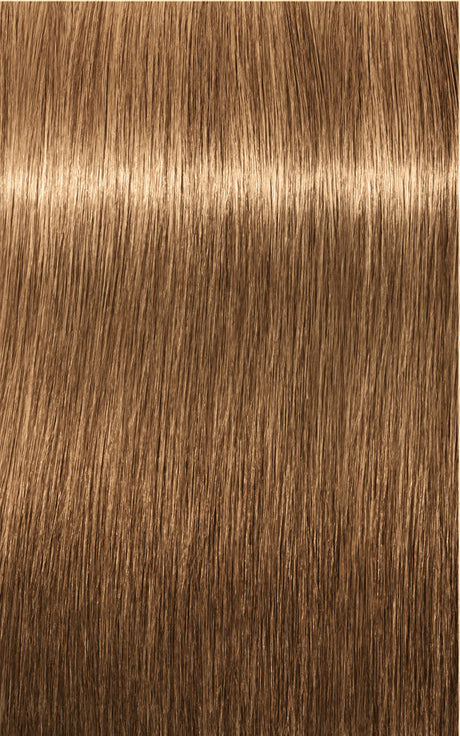 Șuviță de păr drept, în nuanța blond închis cu reflexe aurii și aspect mătăsos