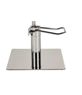 Ayala Ghost 01 – Scaun de Coafor Transparent cu Bază Pătrată Argintie