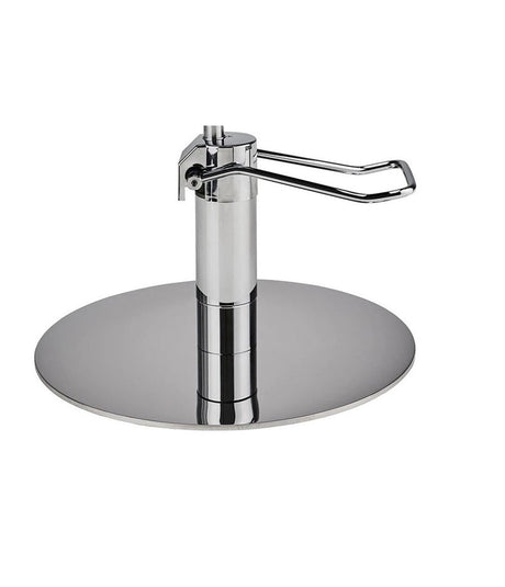 Ayala Holly 01 P-7 Scaun de Coafor Negru cu Cusături Aurii și Bază Rotundă Cromată Argintie