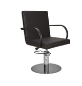 Ayala Pik 01 P-7 Scaun de Coafor Negru cu Bază Rotundă Argintie