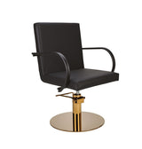 Ayala Pik G1 P-7 Scaun de Coafor Negru cu Bază Rotundă Aurie