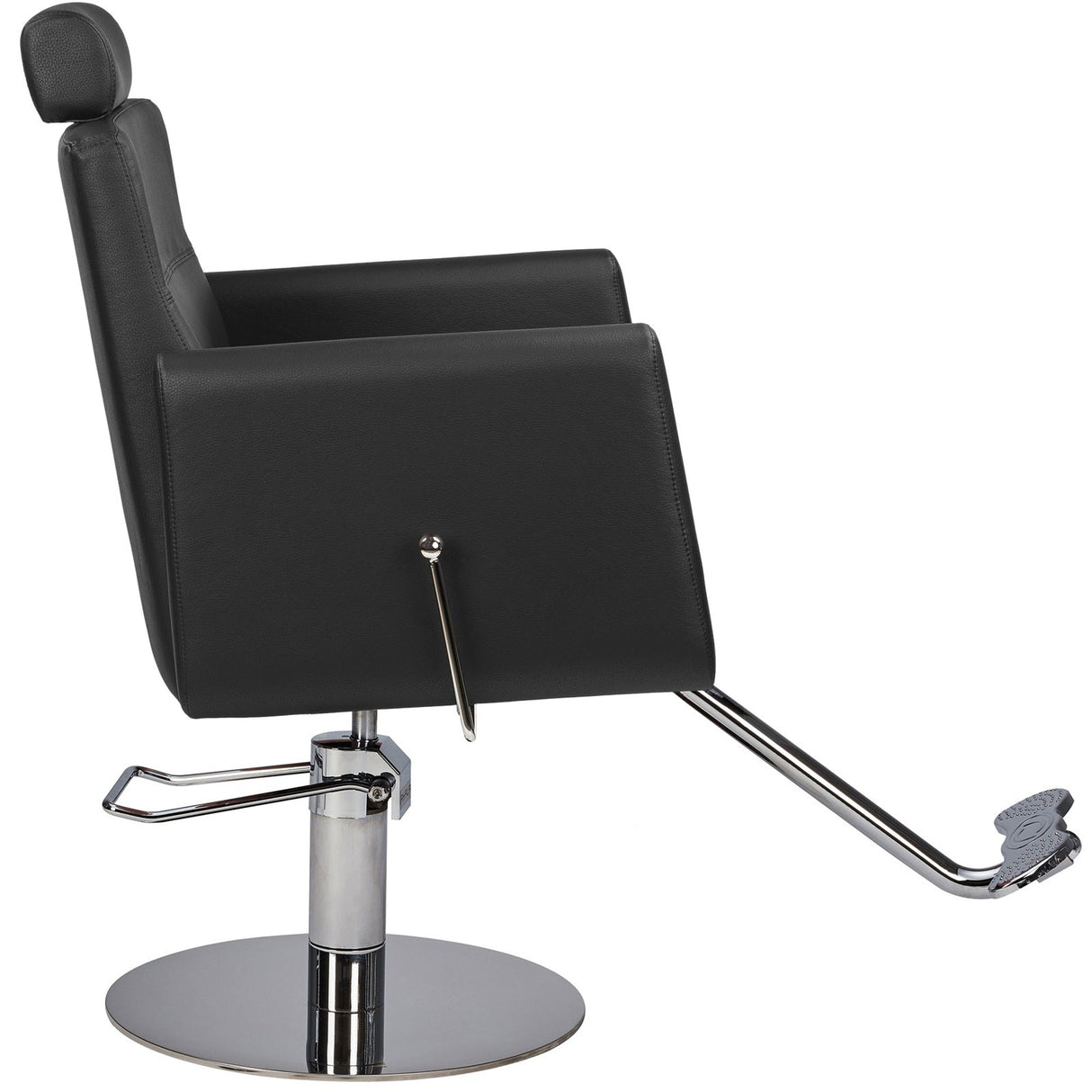 Ayala Scaun de Frizerie Ray 01 Negru / Bază Rotundă Argintie