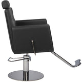 Ayala Scaun de Frizerie Ray 01 Negru / Bază Rotundă Argintie