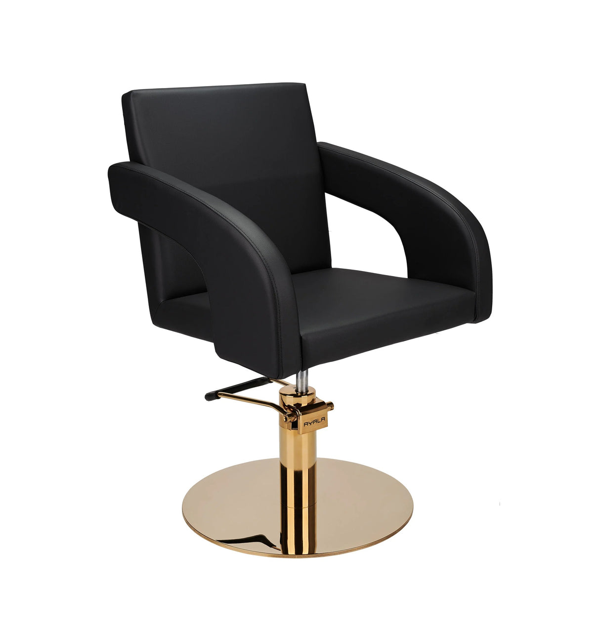 Ayala Tina G1 P-7 Scaun de Coafor Negru cu Bază Rotundă Aurie