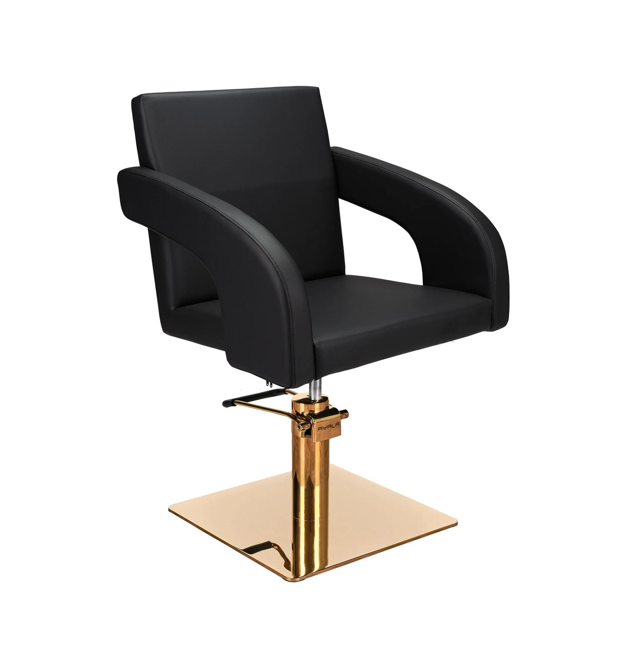 Ayala Tina G1 P-7 Scaun de Coafor Negru cu Bază Pătrată Aurie