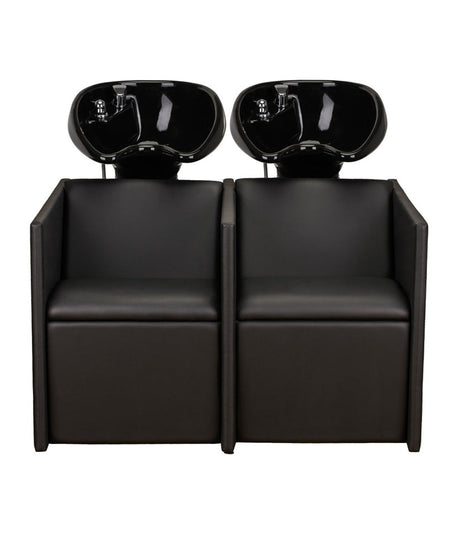 Ayala Luna P-7 2-Locuri Unitate de Spălare cu Chiuvetă Neagră