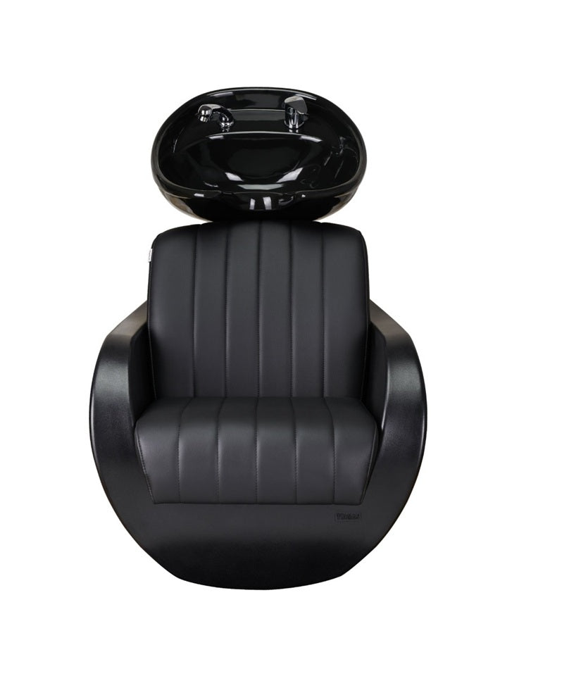 Ayala Thomas P-7 Unitate de Spălare cu Cusături Fine, Chiuvetă Neagră și Carcasă Neagră