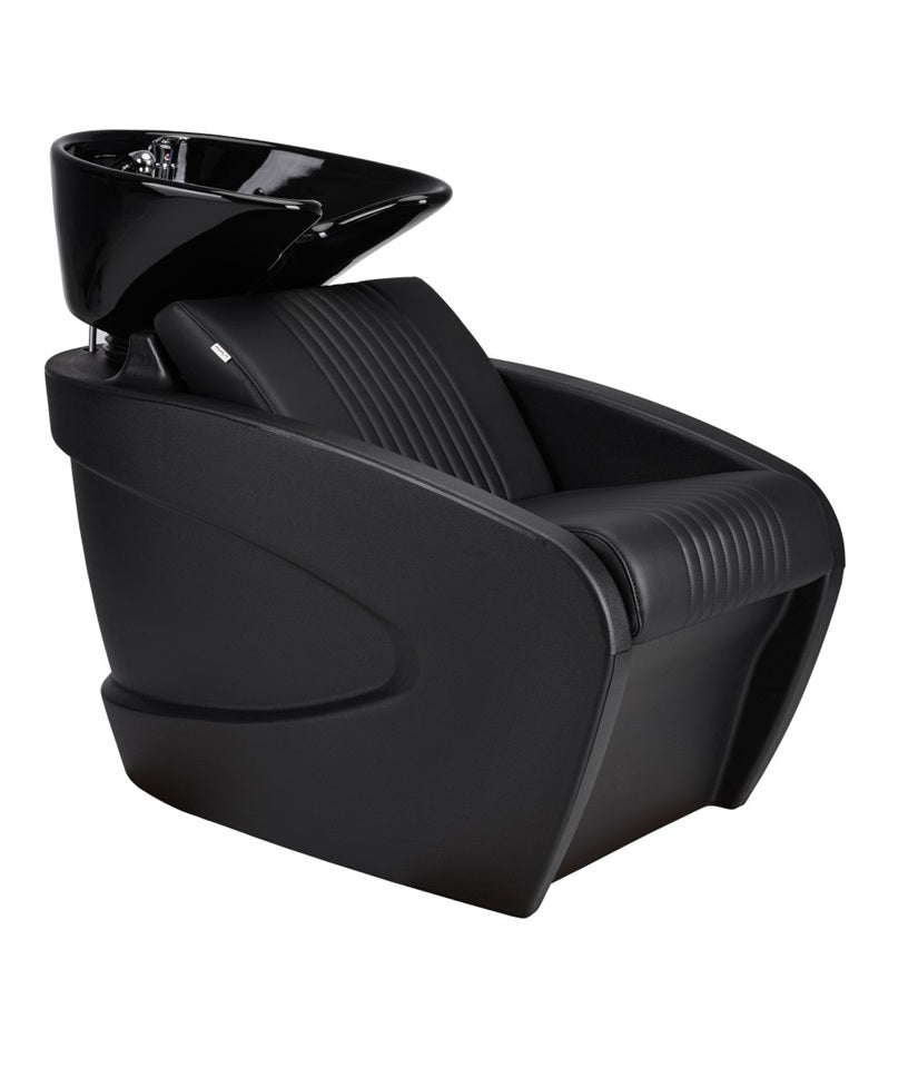 Ayala Vanity P-7 Unitate de Spălare cu Cusături Fine, Chiuvetă Neagră și Carcasă Neagră