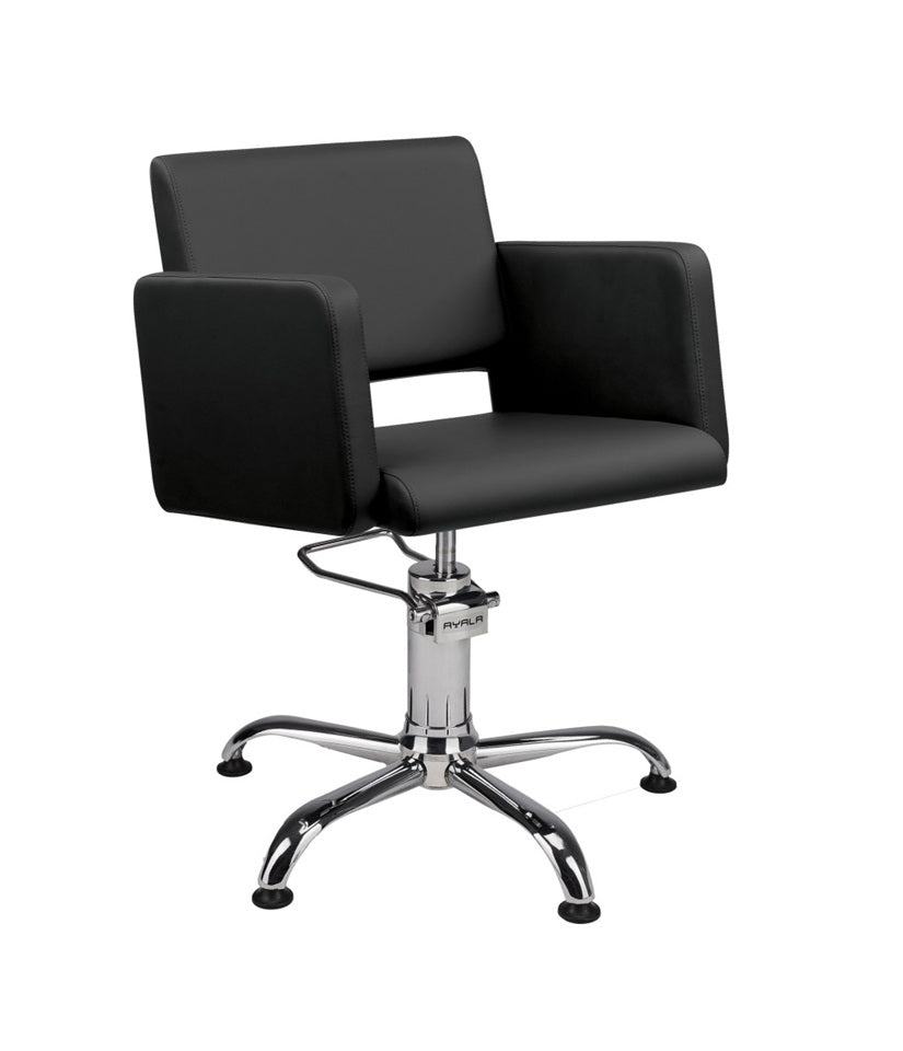 Ayala Lea 01 P-7 Scaun de Coafor Negru cu Bază pe Picioare Negre