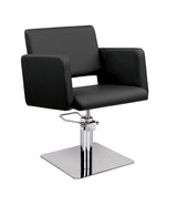 Ayala Lea 01 P-7 Scaun de Coafor Negru cu Bază Pătrată Cromată Argintie