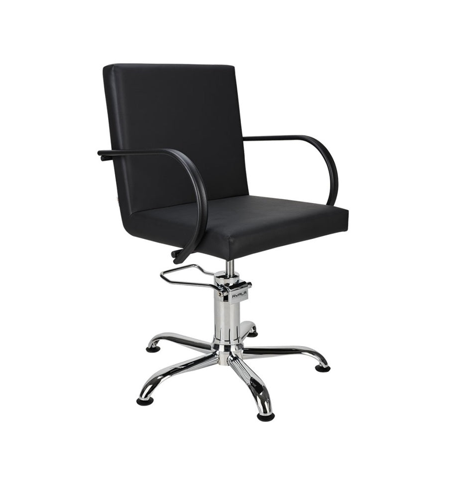 Ayala Pik 01 P-7 Scaun de Coafor Negru cu Suporti Negri