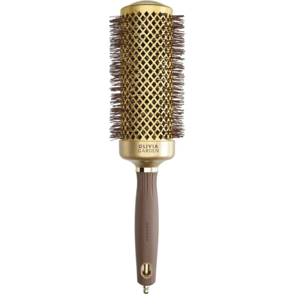 Olivia Garden Expert Blowout Speed XL Wavy Bristles Gold & Brown Perie Profesională pentru Blow-Dry Rapid 55