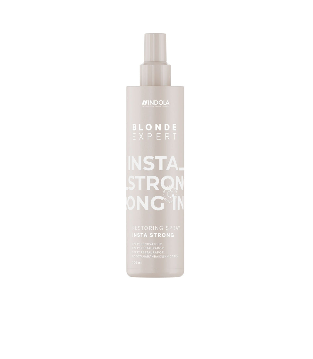 Indola Blonde Expert InstaStrong Spray 300ml – Spray Leave-in cu Tehnologie Bond pentru Păr Blond și Deteriorat, Protecție Termică până la 230°C și Strălucire Instantanee