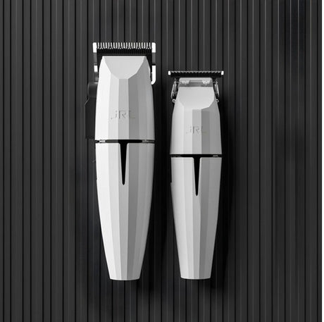 JRL Fresh Fade White Ghost Combo – SET de Mașină de Tuns 2020C și Trimmer 2020T Onyx, cu Tehnologie Cool Blade, Smart-Clip și Design Alb Premium