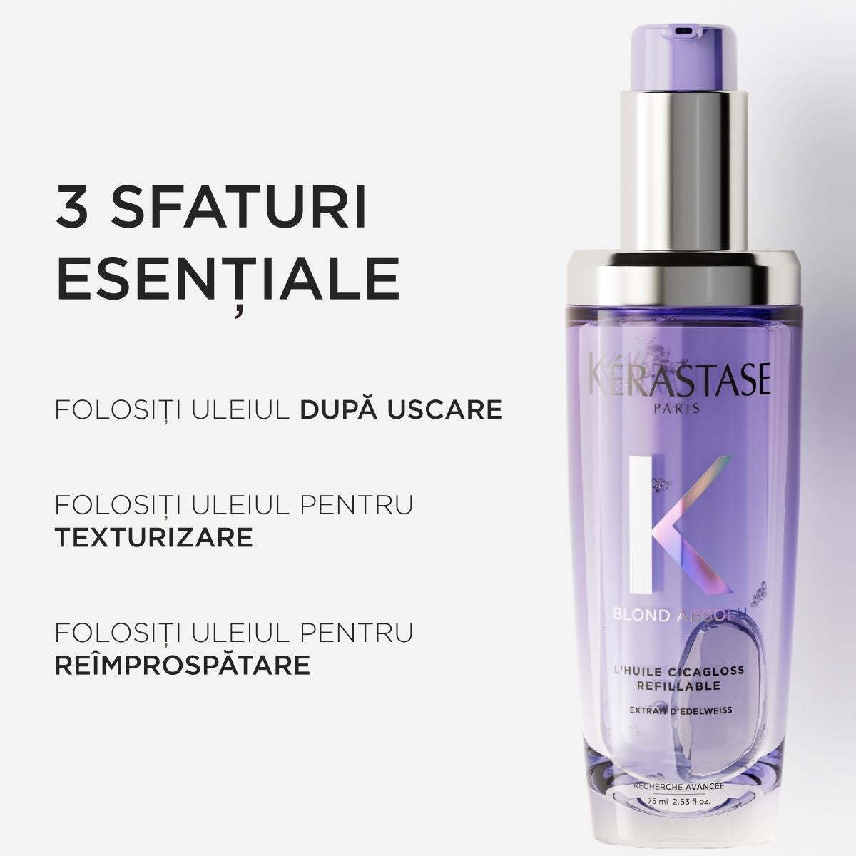 Ulei Pentru Păr Blond Reîncărcabil Kérastase Blond Absolu L'Huile Cicagloss Refillable 75 ml