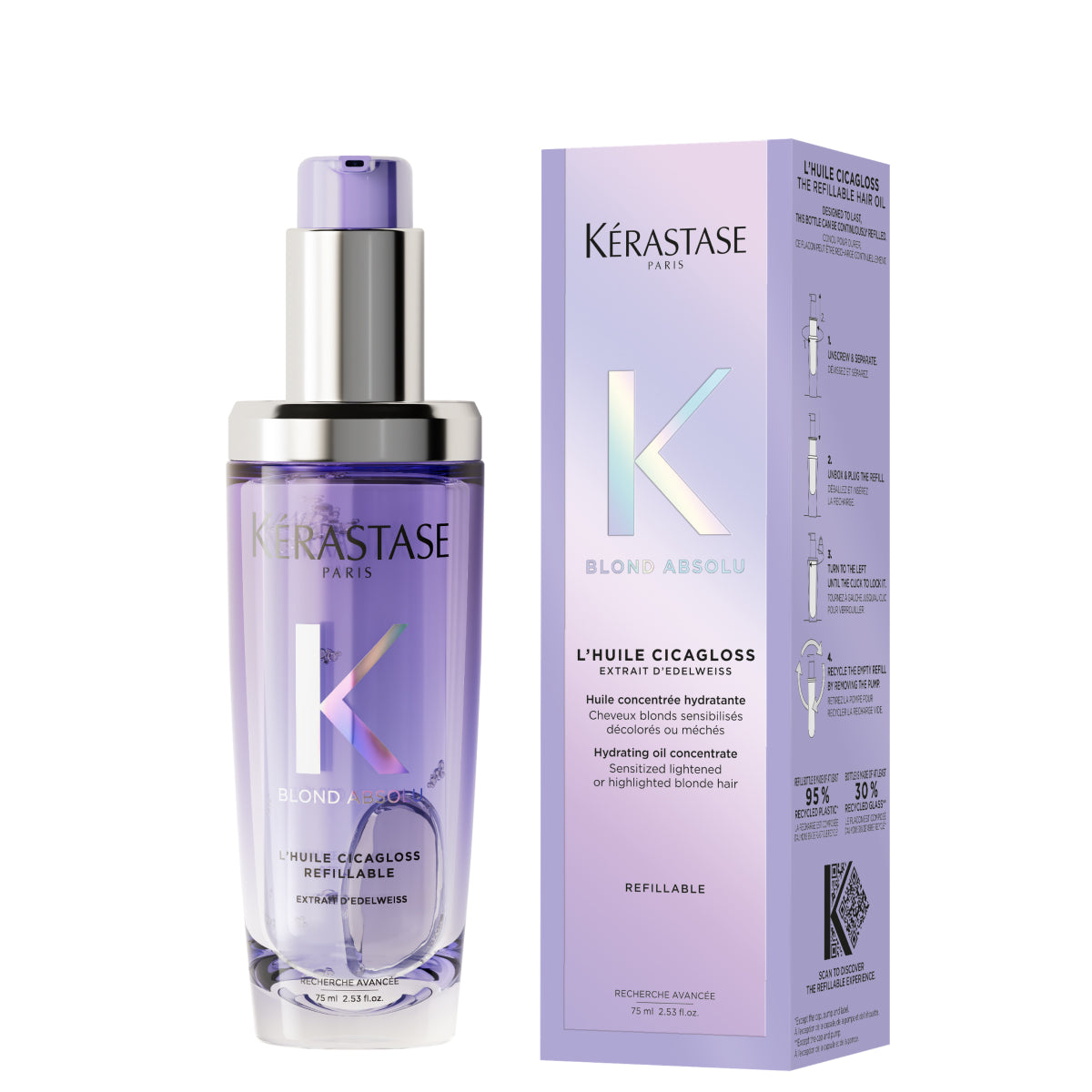 Ulei Pentru Păr Blond Reîncărcabil Kérastase Blond Absolu L'Huile Cicagloss Refillable 75 ml
