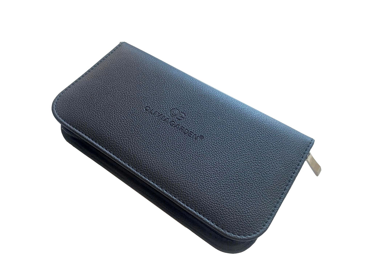 Olivia Garden Black Standard Pouch – Husă Profesională pentru Foarfeci, cu 3 Compartimente, Protecție Maximală și Design Elegant Negru Mat