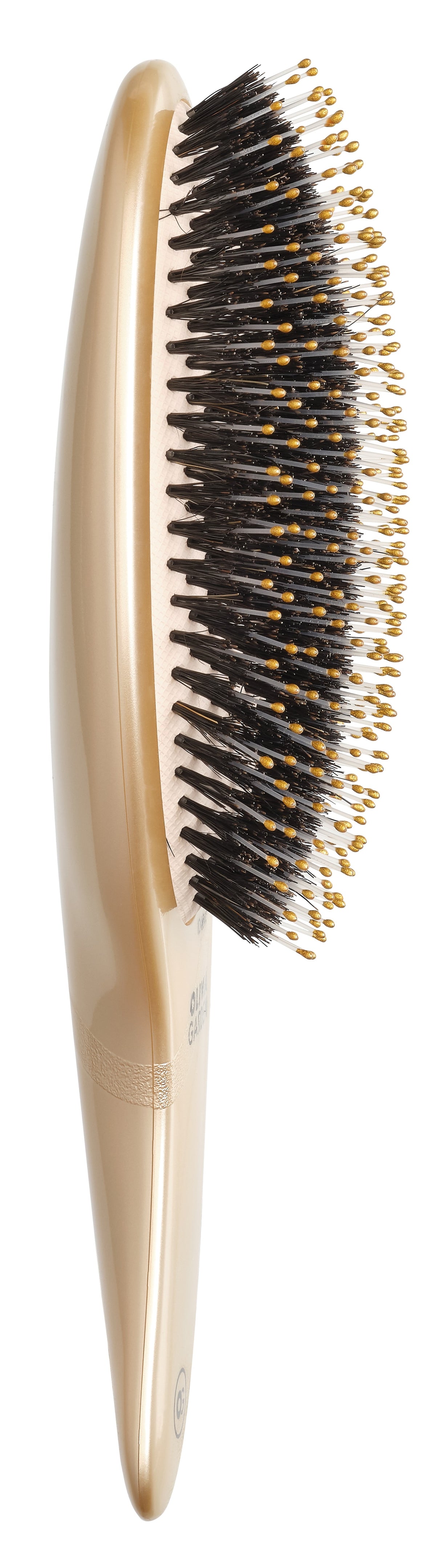 Olivia Garden Expert Care Curve – Perie Profesională cu Peri Naturali de Mistreț și Nylon, Design Ergonomic Curbat, Aurie