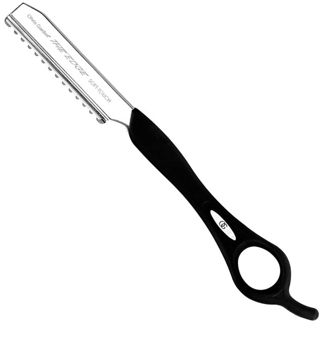 Olivia Garden The Edge Soft Touch – Brici Profesional 17.5 cm, cu Mâner Ergonomic și Lamă Interșanjabilă din Oțel Inoxidabil