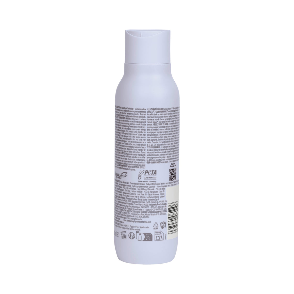 Șampon Mov Neutralizant Schwarzkopf BLONDME Bond Repair – Anti-Galben, Reparare și Claritate pentru Părul Blond