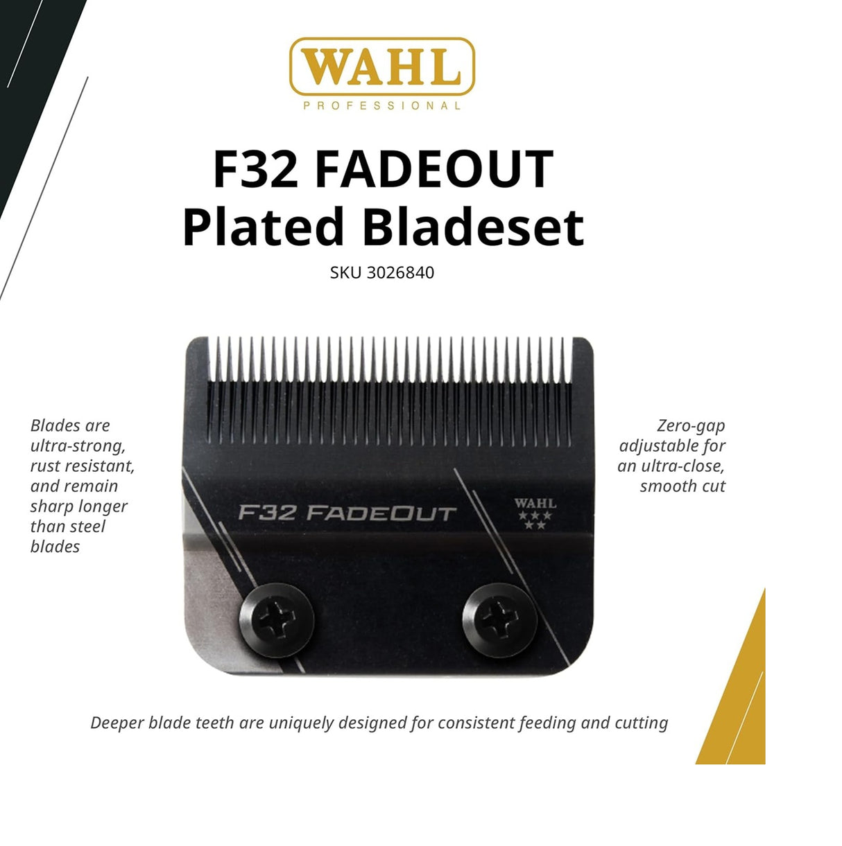 Wahl Vapor F32 Set Cuțite Fadeout Blade – Precizie Ultra-Fină și Tăietură Perfectă pentru Fade-uri Profesionale