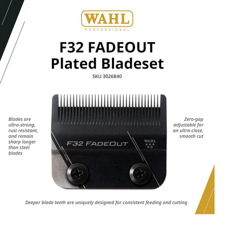 Wahl Vapor F32 Set Cuțite Fadeout Blade – Precizie Ultra-Fină și Tăietură Perfectă pentru Fade-uri Profesionale