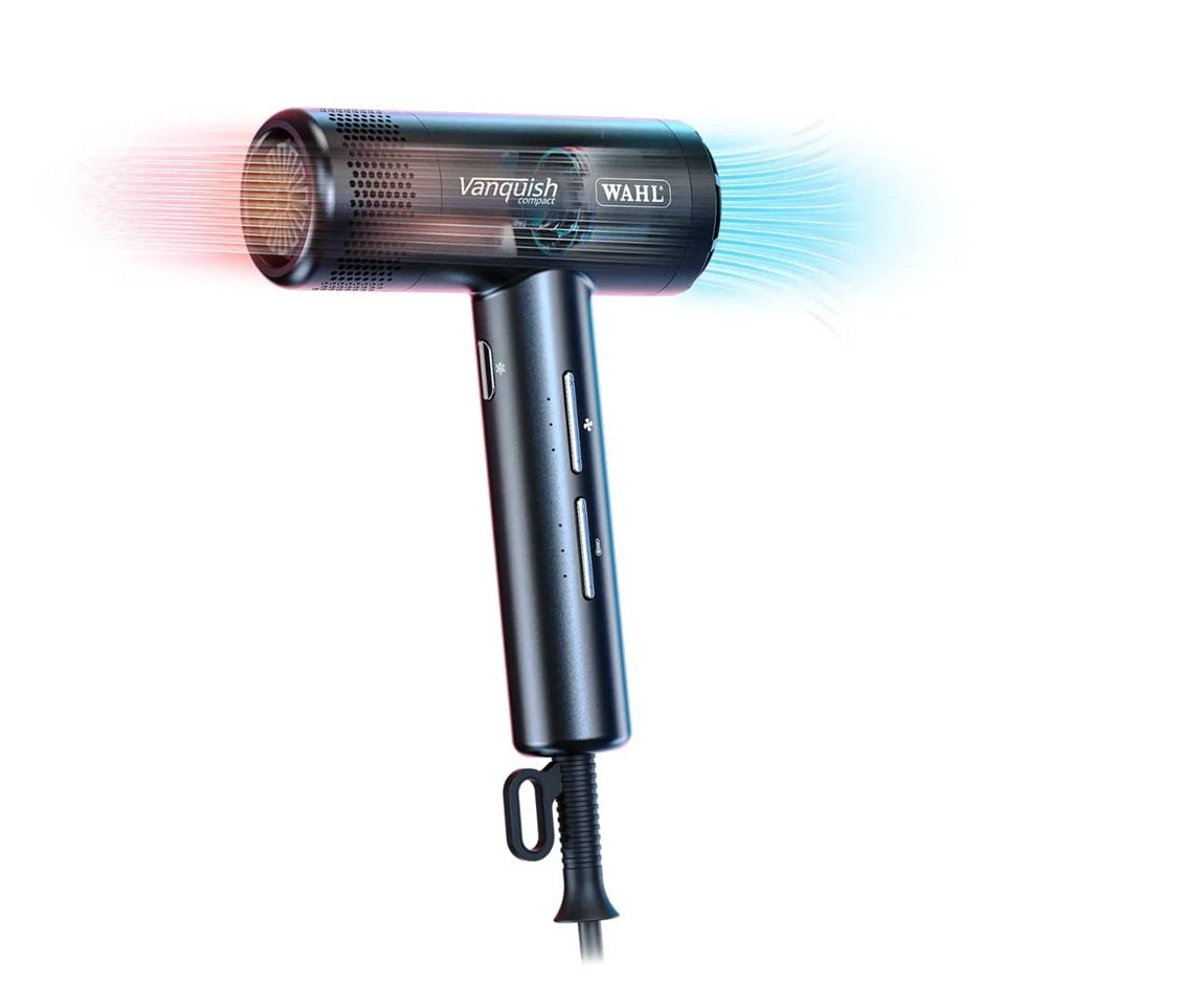 Wahl Vanquish Compact – Uscător de păr profesional 1600W, motor digital silențios, design ultra-compact