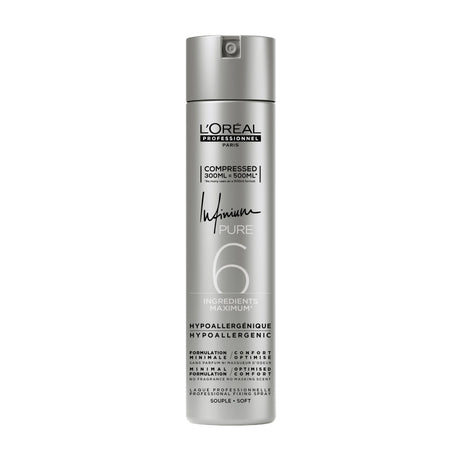 Fixativ Profesional L’Oréal Professionnel Infinium Pure Soft 300ml– Fixare Flexibilă și Strălucire Naturală - Păr