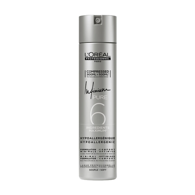 Fixativ Profesional L’Oréal Professionnel Infinium Pure Soft 300ml– Fixare Flexibilă și Strălucire Naturală - Păr