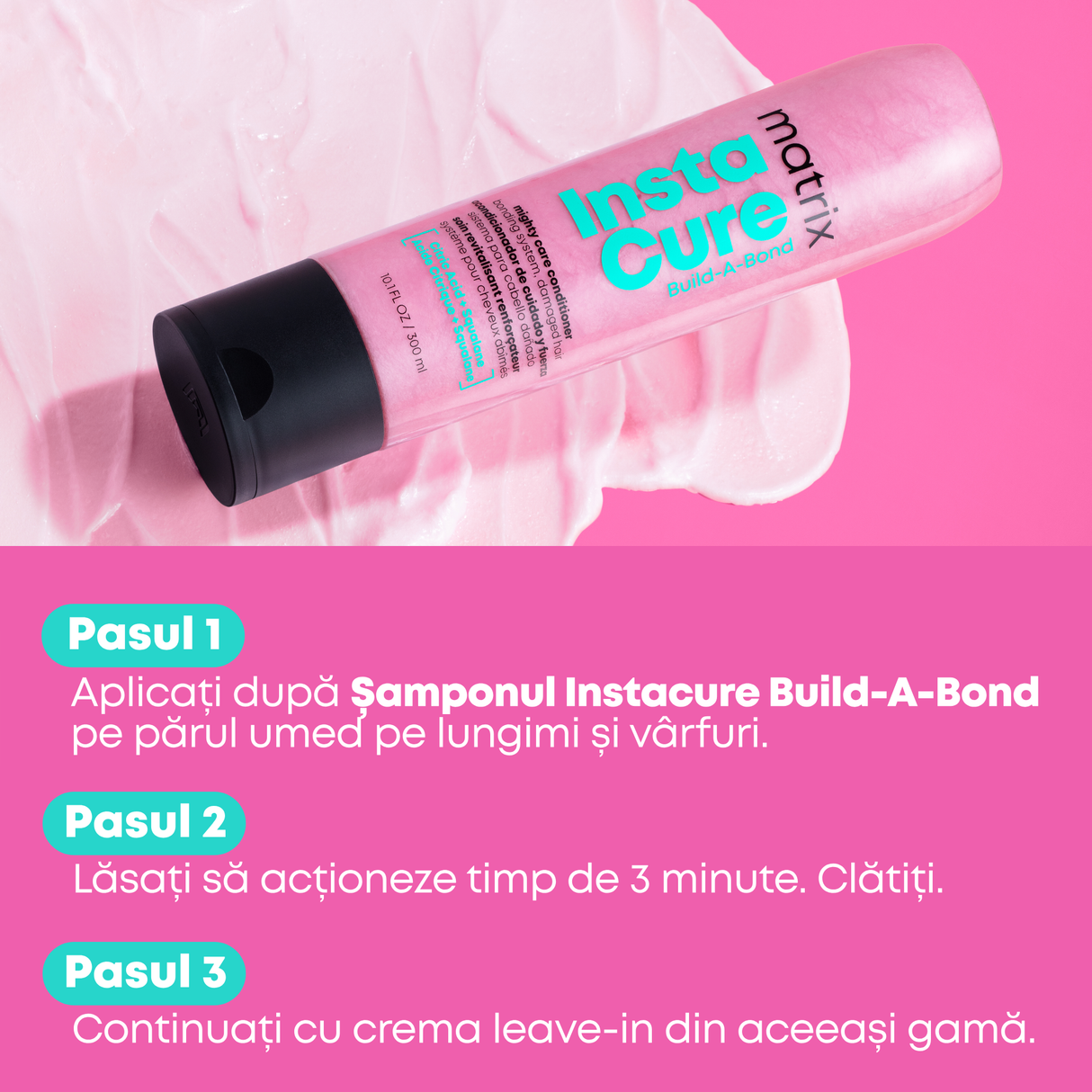 Matrix Instacure Build-A-Bond Mighty Care – Balsam Reparator pentru Păr Deteriorat 300ml - Păr
