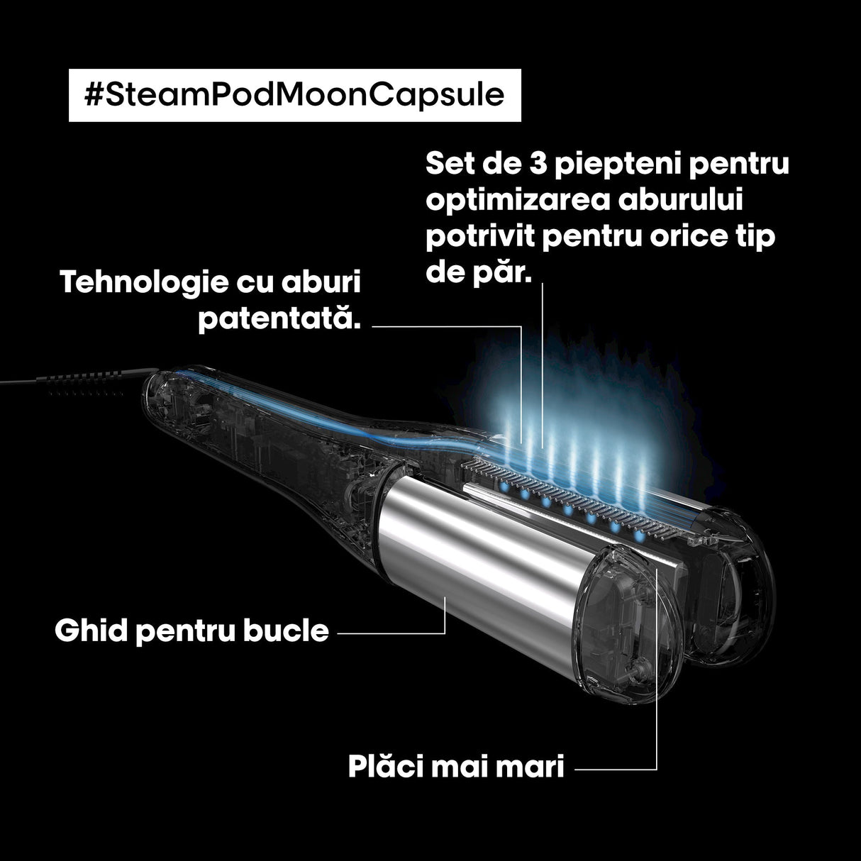 Placă Profesională L’Oréal Professionnel Steampod 4.0 MOON CAPSULE – Ediție Limitată - Aparatură